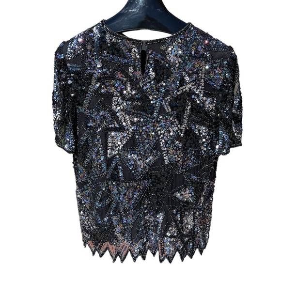 Vintage Beaded Silk Top by StyleWorks Size Large - Picture 8 of 11